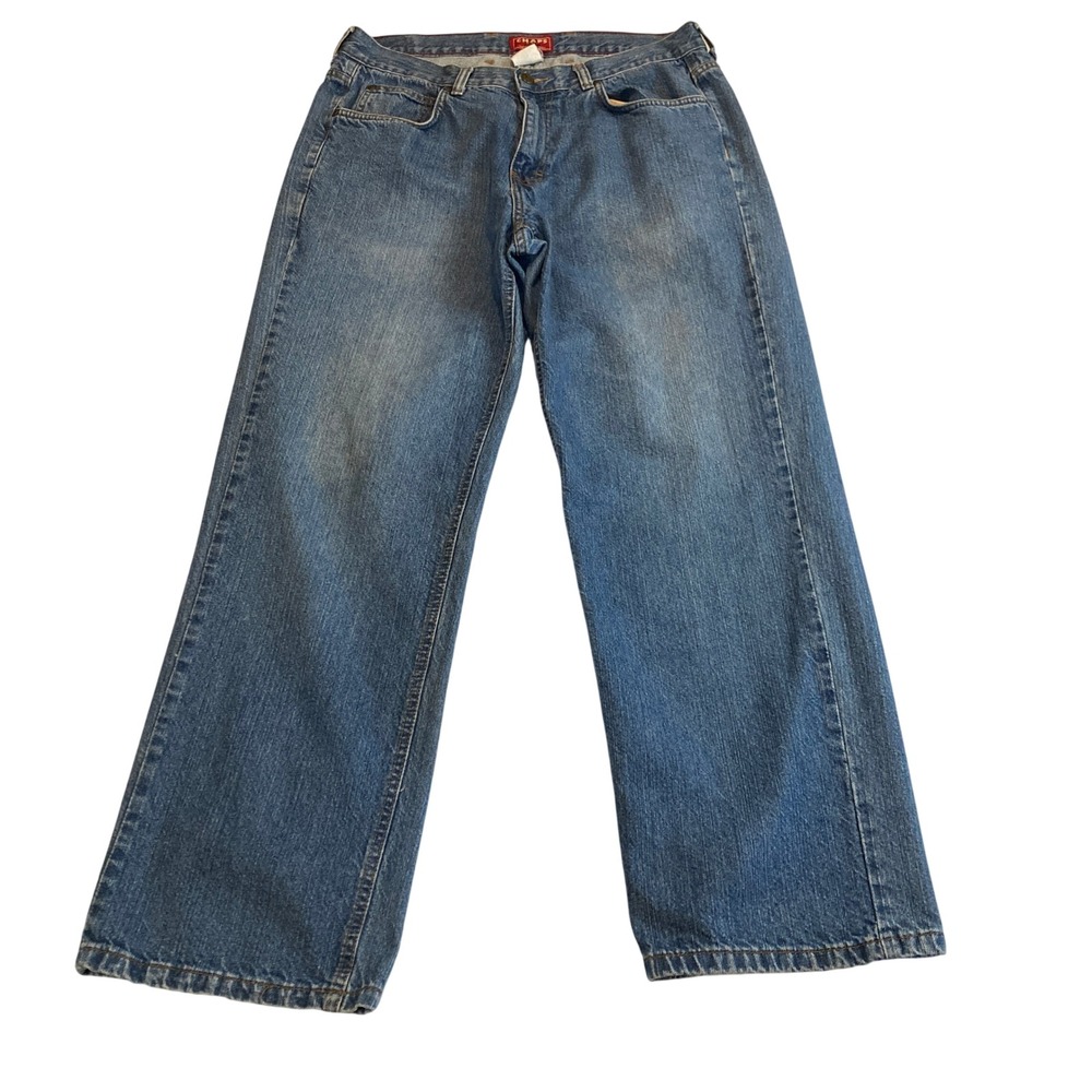 Vintage Chaps Denim Men 36x32 (Fit 34x30) Medium Wash Straight Leg 100% Cotton